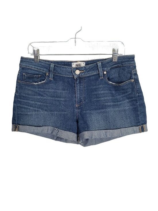 PAIGE Pants - Paige Size 29 Jean Shorts Jimmie Jimmie Denim Stretch 3" Medium Wash Whiskers